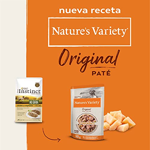 Nature's Variety Original No Grain - Paté para Perros Adultos Mini con Pollo - Caja 8 x 150 g