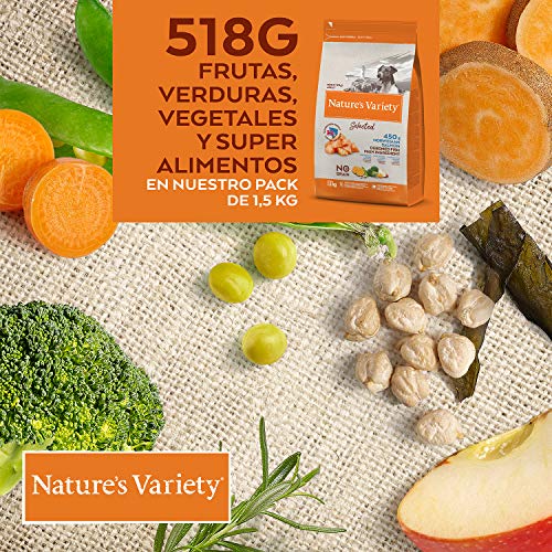 Nature's Variety Selected - Pienso para perros adultos mini con salmón noruego sin espinas 1,5 Kg