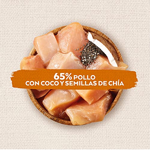 Natures variety Superfood - Snacks para Perros Adultos con Pollo, Coco y Semillas de chía 85 g x 8