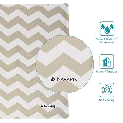 Navaris Alfombra de enfriamiento para Mascotas - Manta refrescante 40 x 50 CM para Perro Gato - Alfombrilla de refrigeración con diseño de zig Zag