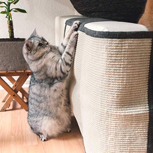 Navaris Rascador para Gatos - Protector para Esquina de sofá o sillón - Afilador de uñas de sisal para Mascotas - para el Lado Derecho en marrón