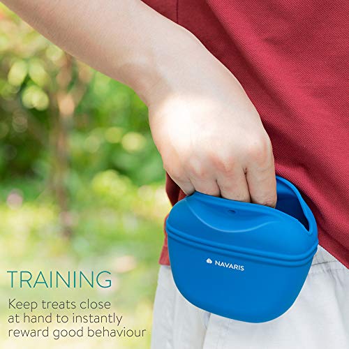 Navaris Set 2 Fundas de Silicona Porta golosinas de Perro - Estuches para Entrenamiento de Mascota Cachorro - Bolsas para recompensas premios Galletas