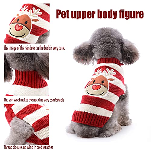 Navidad Mascotas suéter, Navidad Disfraz de Punto de Perro, Estilo navideño Perro Mascota Jersey, jersey de punto para cachorro, Invierno Perro Nieve Lana del Perrito Traje Caliente Ropa de Abrigo (S)