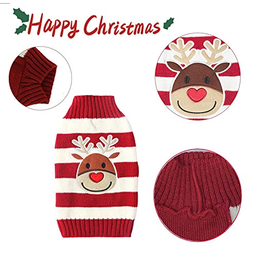 Navidad Mascotas suéter, Navidad Disfraz de Punto de Perro, Estilo navideño Perro Mascota Jersey, Jersey de Punto para Cachorro, Invierno Perro Nieve Lana del Perrito Traje Caliente Ropa de Abrigo(L)