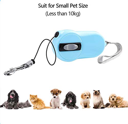 NBZLY -Correa para Perros Extensible, 360 ° Sin Enredos, Mini Correa para Perros 2M, Ideal para Razas Pequeñas, Perros, Gatos, Conejos De Menos De 10 Kg, con Freno Y Candado,2 Blue