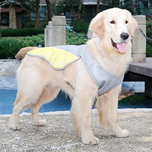 NC Chaleco de enfriamiento para Perros, Chaqueta evaporativa Transpirable, Abrigo de Caza de Mascotas a Prueba de Sol de Seguridad Reflectante, Chaqueta de Verano Anti-Calor para Perros