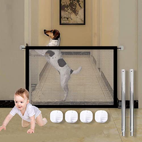 N/C Mascotas Dog Cat Fences,Puerta mágica para Mascotas,Puerta de Perro para escaleras,Barrera de Seguridad para escaleras, Barrera de Barrera para Mascotas, Perros, Gatos (110 * 80cm)