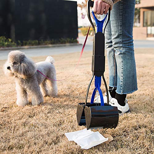 NEHARO Poder Pooper Scooper Poop Splittable Poop Poop Selección 60 cm Pooper Pooper Scooper Poper Pooper Scooper Up Rake con Bolsas de Caca de 24 Rollos para Perros y Gatos.