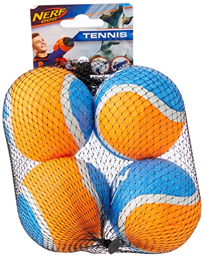 Nerf Dog Bolas de Tenis de Distancia, Paquete de 4