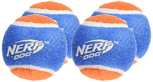 Nerf Dog Bolas de Tenis de Distancia, Paquete de 4