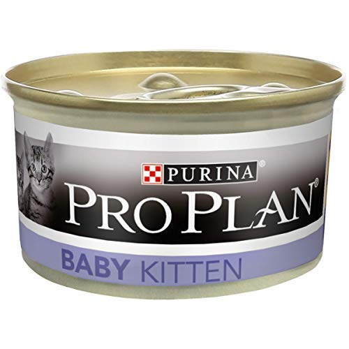 Nestlé Purina Pro Plan Comida para Gato pienso para Gato Lata Tartalette Baby Kitten Rico en Pollo 85 g - Pack de 24