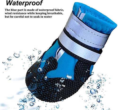 NeuWee Zapatos para Perros a Prueba de Agua (XL, Azul)