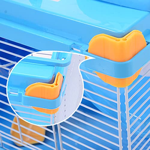 Nevup Jaula para Mascotas Hamster Cottage con tragaluz Transparente Casa de Doble Capa para hámster Golden Hamster Pet Blue