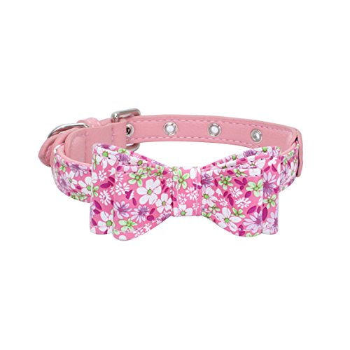 Newtensina Collar de Perro de Moda con Pajaritas Patrón de Flor de niña Pajarita Collares para Gatos Perros