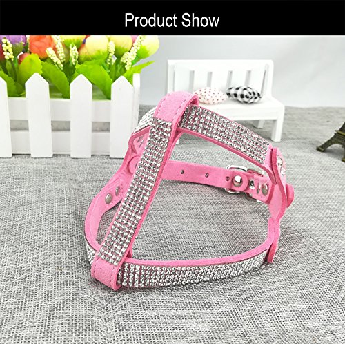 Newtensina Moda Perro arnes con Diamante Bling Linda Perro arnes Cachorros arnes para Perro