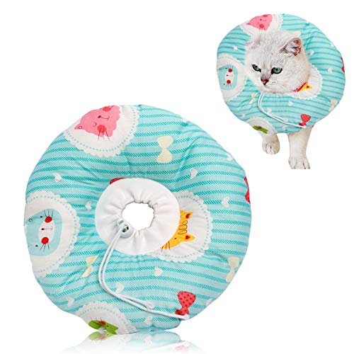 N/F LxwSin Collar Protector para Mascotas, Collar Protector de Gato, Ajustable Collar Suave Curativo Elizabeth para Mascota Después de la Cirugía, Gatito Cachorro Conejo Anti-Mordida Lamer Herida, S