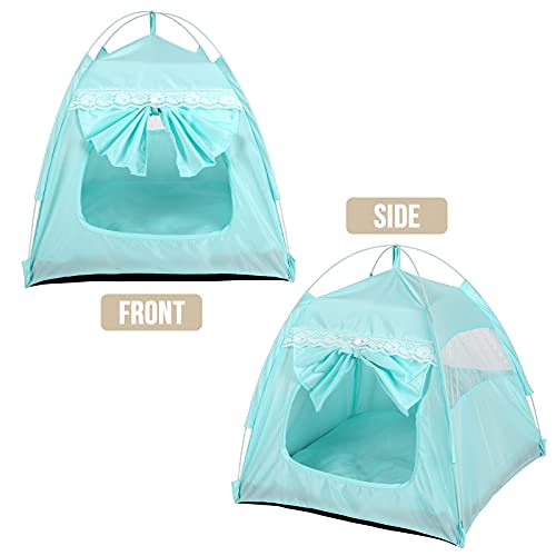 NIBESSER Cama para gatos de verano Tipi, cueva para gatos, extraíble, lavable, con alfombrilla de doble cara para perros, gatos y mascotas