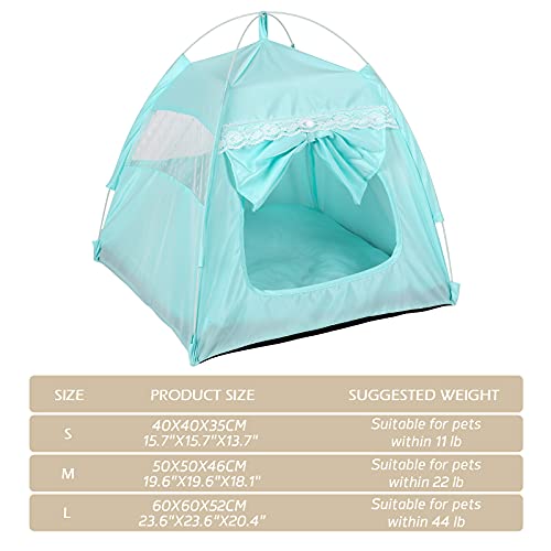 NIBESSER Cama para gatos de verano Tipi, cueva para gatos, extraíble, lavable, con alfombrilla de doble cara para perros, gatos y mascotas