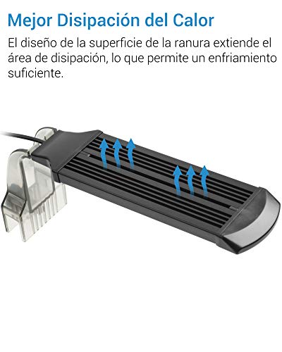 NICREW Luz LED Acuario, LED Acuario de Pinza con Luz Azul, Blanco y Rojo, 30 Leds Lámparas para Acuario, LED Acuario 10W