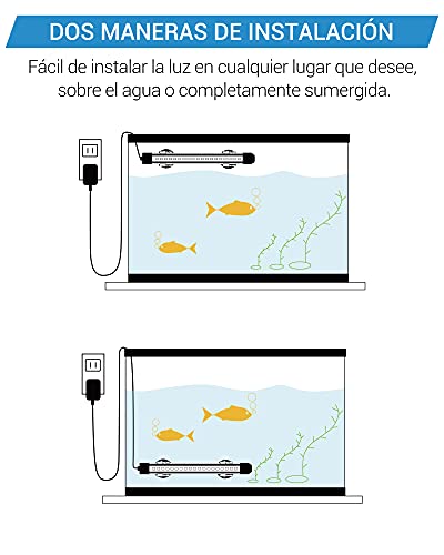 NICREW Luz Sumergible Acuario, Luz LED para Acuario Plantado, Luz Blanca, Roja y Azul con Controlador con Cable, 4W