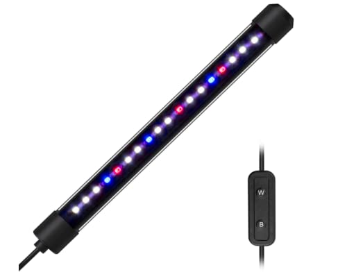 NICREW Luz Sumergible Acuario, Luz LED para Acuario Plantado, Luz Blanca, Roja y Azul con Controlador con Cable, 4W