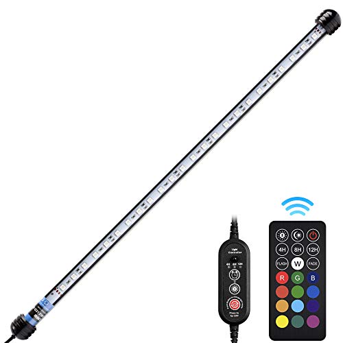 NICREW Luz Sumergible con Remoto Control y LED de Espectro Completo para Acuario, Luz Plantado Subacuática para Tanque con Pez, Lámpara Impermeable para Acuario, 6,5W