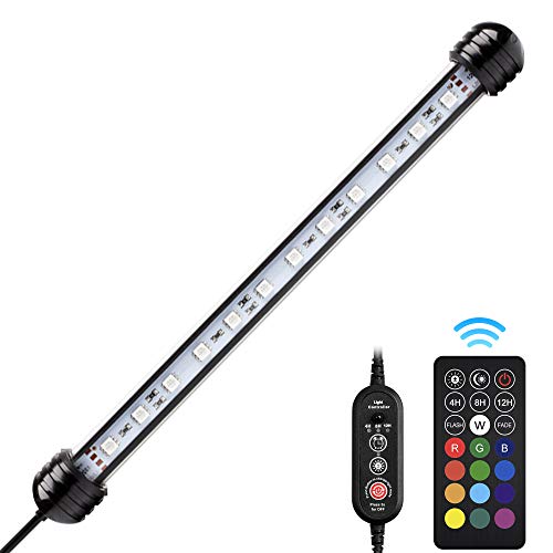 NICREW Luz Sumergible con Remoto Control y LED de Espectro Completo para Acuario, Luz Plantado Subacuática para Tanque con Pez, Lámpara Impermeable para Acuario, 3W