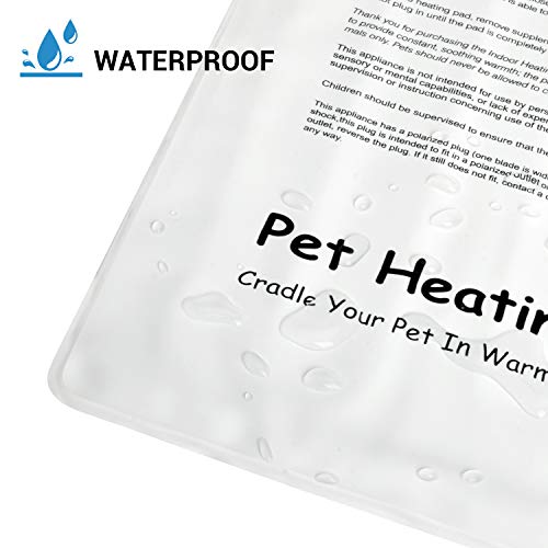 NICREW Manta Eléctrica Caliente para Perros, Almohadilla Térmica para Perros y Gatos con Temporizador, Manta para Mascota con 6 Niveles Disponibles de Temperatura, 45 x 40 cm