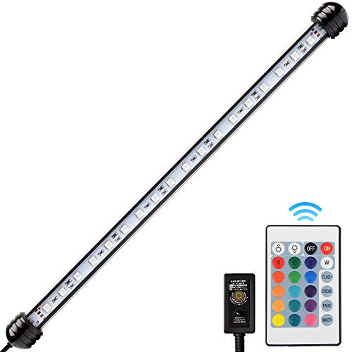 NICREW RGB Luz Acuario, Luz LED Sumergible Acuario, Iluminación Tubo Pecera, Lámpara LEDs Multiespectrales Acuario, 4W