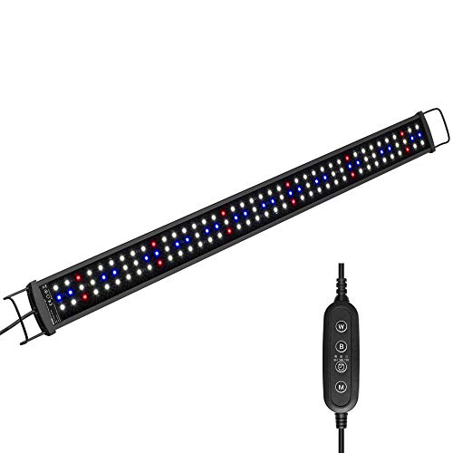 NICREW SlimLED Luz para Acuario Plantado, Luz Delgada LED Acuario Plantado, Lámpara para Acuario de Dulce Agua, 75-90 cm, 20W, 1300 LM, Temperatura de Color Regulable