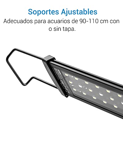 NICREW SlimLED Luz para Acuario Plantado, Luz Delgada LED Acuario Plantado, Lámpara para Acuario de Dulce Agua, 90-110 cm, 25W, 1600 LM, Temperatura de Color Regulable