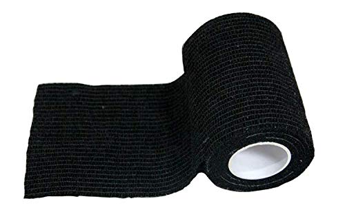 nilo Antiadherente vendas – 12 rollos de 10 cm x 4,5 m, etiqueta vendaje, elástico vendaje (Negro)