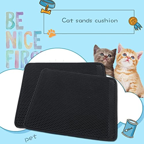 NIQIU Caja de Arena para Gatos Estera Cama Doble Capa A Prueba de Salpicaduras Alfombrilla para Frotar Mascotas Alfombrilla Impermeable para Gatos Trampas de Arena Accesorios limpios-40x50cm, China