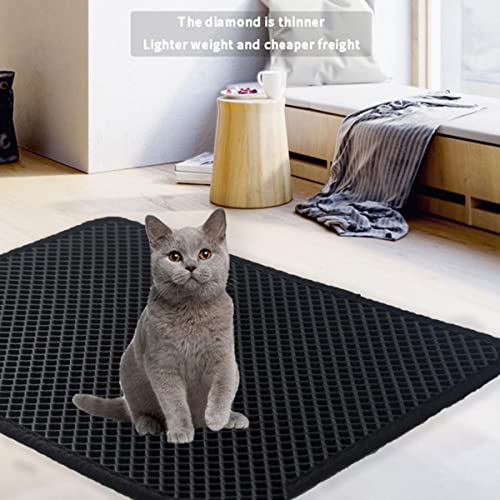 NIQIU Caja de Arena para Gatos Estera Cama Doble Capa A Prueba de Salpicaduras Alfombrilla para Frotar Mascotas Alfombrilla Impermeable para Gatos Trampas de Arena Accesorios limpios-40x50cm, China