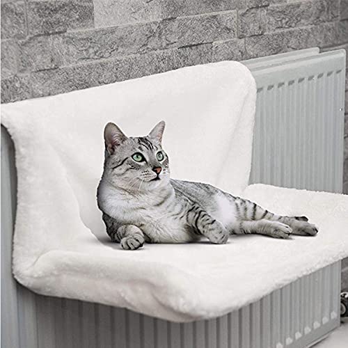 NIQIU Cálido Gato Colgante Hamaca radiador Cama Suave vellón Metal Duradero Hierro Cuna para Mascotas hamacas Gatito Mascotas pequeñas Camas para Dormir-Negro, Australia