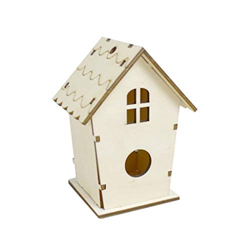 NIVC Alimentador de pájaros, Caja de cría de Nido de pájaros de Madera, Caja de apareamiento de periquitos de casa con Ventana Transparente para Cockatiel Finch Canaries Lovebird Parr