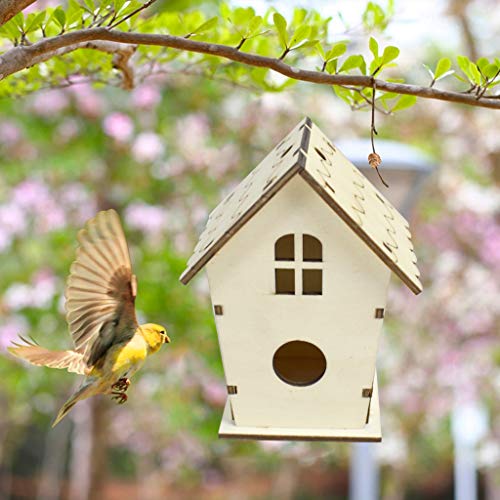 NIVC Alimentador de pájaros, Caja de cría de Nido de pájaros de Madera, Caja de apareamiento de periquitos de casa con Ventana Transparente para Cockatiel Finch Canaries Lovebird Parr