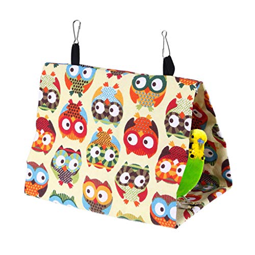 NIVC Tienda de Loros Nido Triangular, Nido de cabaña para acurrucarse con pájaros Grandes Invierno Cálido Pájaros de Peluche Casa Colgante Hideaway Cueva Cama de Juguete para guacamayos africanos