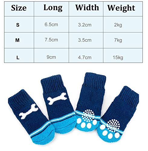 NO Miystn Calcetines Antideslizantes para Perros, Calcetines para Perros, Protector Patas Perro, Ajuste para Perros Extra Pequeños a Grandes (12 Piezas, Rojo, Amarillo y Azul)