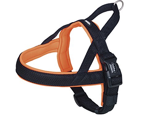 Nobby Norweger Preno - Arnés de malla L-XL (L: 68-85 cm + 54 cm; B: 40/45 mm), naranja neón