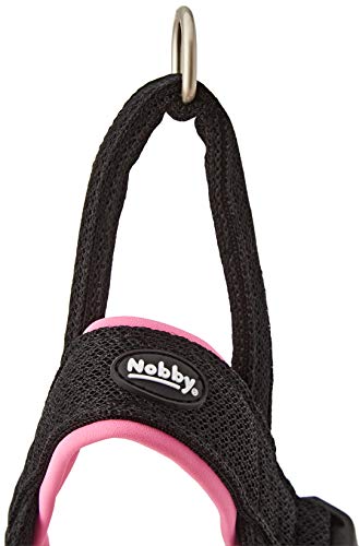 Nobby Norweger Preno - Arnés de malla M-L (L:50 - 64 cm+42 cm; B:25/35 mm), rosa