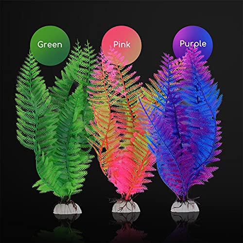 Nobleza - 12 Piezas Plantas Acuáticas Artificiales, Grandes Plantas de Acuario, Decoraciones para Peceras, Plantas hidropónicas de plástico simuladas para acuarios domésticos y de Oficina 20cm