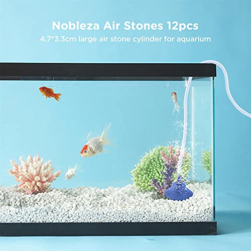 Nobleza - 12 x difusor de Burbujas de Piedra de Aire en Forma de Concha para Tanque de Peces de Acuario Bomba de Aire Azul 4.7 * W3.3CM