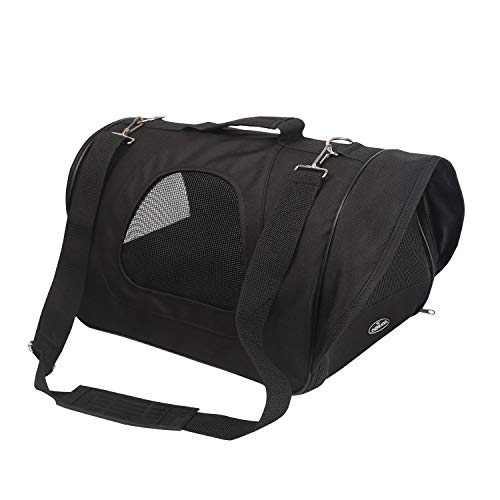 Nobleza - Bolso Transportín de Viaje Plegable para Perros y Gatos, Tela Oxford, Color Negro, Talla S, (34 * 21 * 22) cm