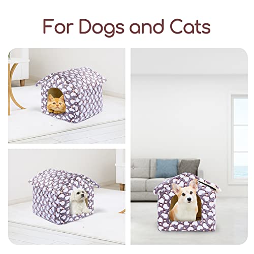 Nobleza - Caseta Perro Interior, Plegable Casa para Gato Perro, con Cojín Extraíble, Cama para Perro Pequeño y Medianos, L53xW50xH43cm (L)