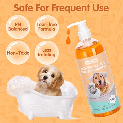 Nobleza-Champú para Perros y Gatos de Agua con Citronela Hipoalergénico,Calma Champú Repelente Antipulgas E Insectos con Fragancia de Leche y Avena（500ml