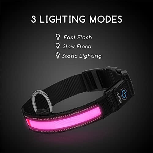 Nobleza - Collares LED para Perros, Collar Luminoso Perro de Mascota 3 Modos Collar Perro Luz con Recargable y Impermeable, Ajustable Collares LED para Pequeños Medianos Perros, Color Aleatorio S