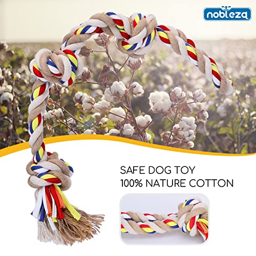 Nobleza - Cuerda de Juguete para Perros 100% algodón, beneficiosa para la Salud Mental del Perro, la Salud Dental y la Limpieza de los Dientes, Tipo de Perros, Beige y marrón