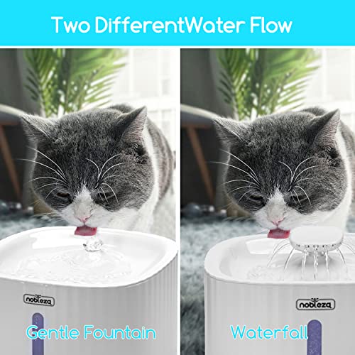 Nobleza Fuente De Agua para Mascotas 3L, Fuente Dispensadora Automática De Agua para Gatos, Automático Fuente de Agua Silencioso con 2 Filtros de Repuesto