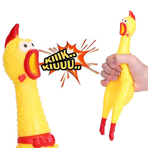 Nobleza - Juguete de Goma para Perros, Pollo Gritando Amarillo, Juguete pequeño de descompresión chirriante para Limpiar los Dientes